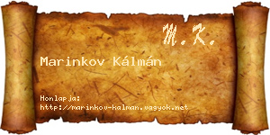 Marinkov Kálmán névjegykártya